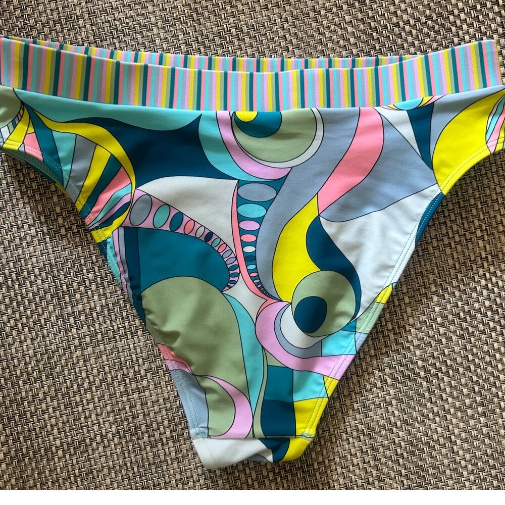 SHOW ME YOUR MUMU Bali Bottom Go Go Geo Blue Pink Print Stripe BandM - Picture 4 of 5